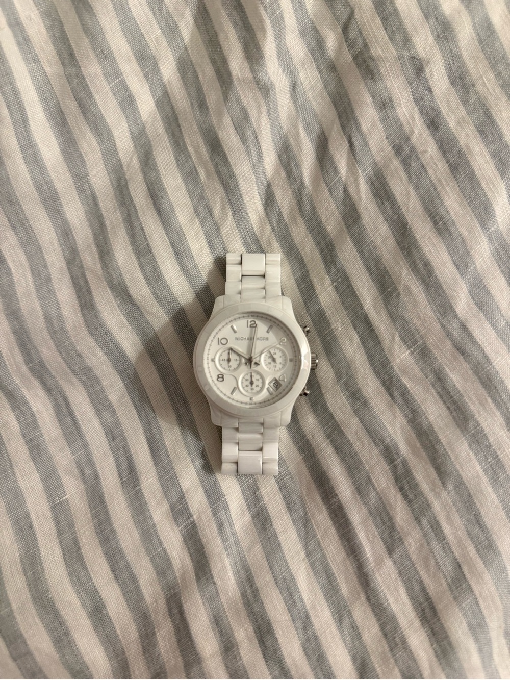 Michael Kors Women’s White Ceramic Chronograph Watch